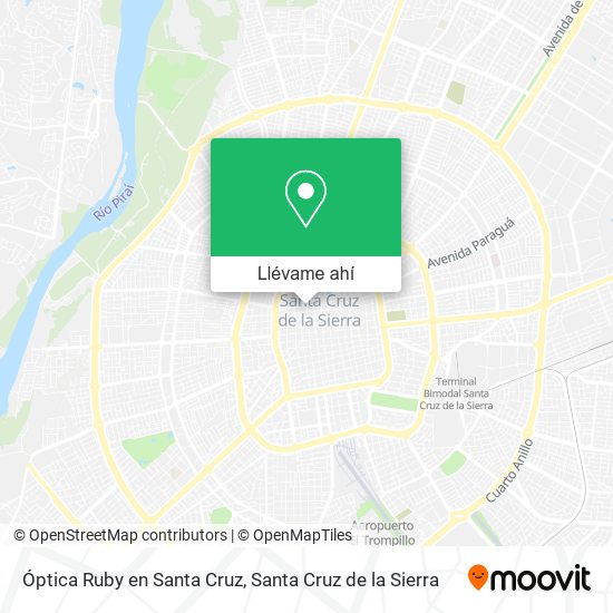 Mapa de Óptica Ruby en Santa Cruz