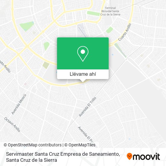 Mapa de Servimaster Santa Cruz Empresa de Saneamiento