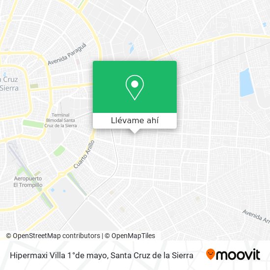 Mapa de Hipermaxi Villa 1°de mayo
