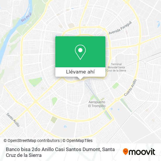 Mapa de Banco bisa 2do Anillo Casi Santos Dumont
