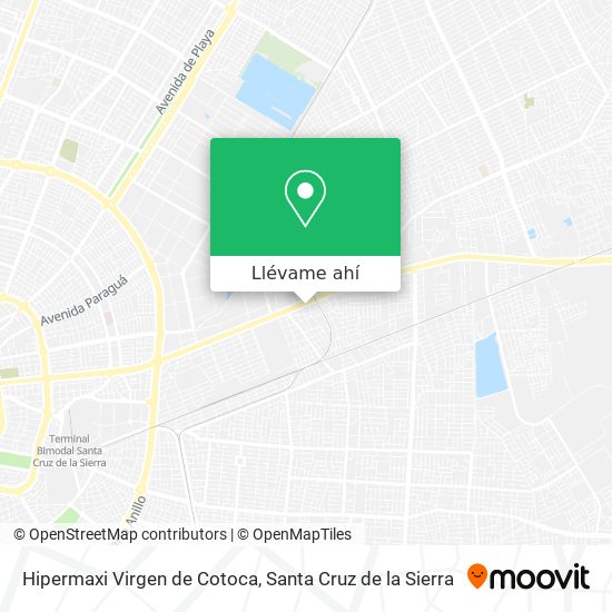 Mapa de Hipermaxi Virgen de Cotoca