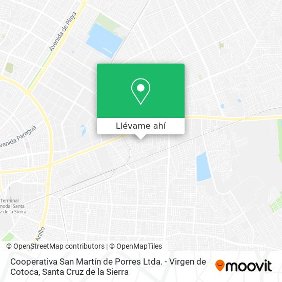 Mapa de Cooperativa San Martín de Porres Ltda. - Virgen de Cotoca