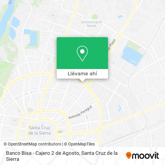 Mapa de Banco Bisa - Cajero 2 de Agosto