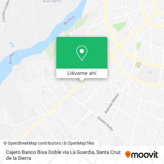 Mapa de Cajero Banco Bisa Doble vía La Guardia