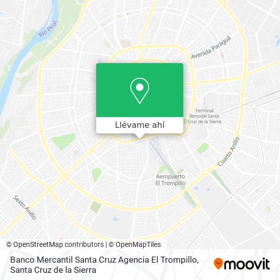 Mapa de Banco Mercantil Santa Cruz Agencia El Trompillo