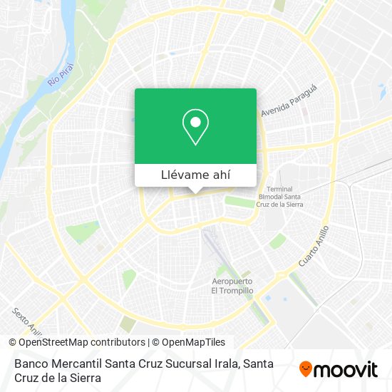 Mapa de Banco Mercantil Santa Cruz Sucursal Irala