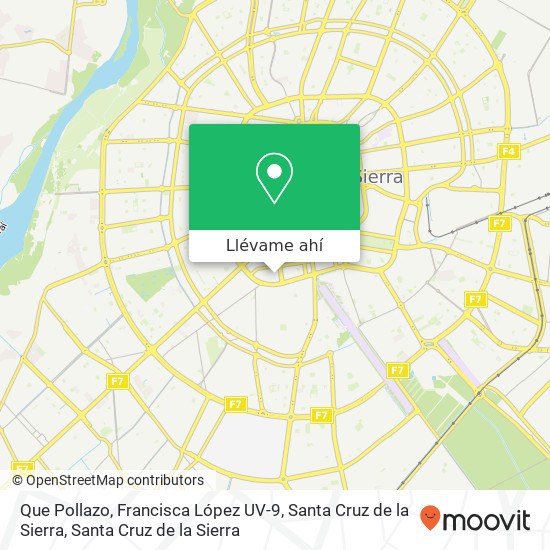 Mapa de Que Pollazo, Francisca López UV-9, Santa Cruz de la Sierra