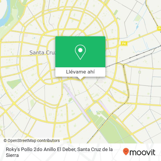 Mapa de Roky's Pollo 2do Anillo El Deber, Avenida El Trompillo UV-25, Santa Cruz de la Sierra