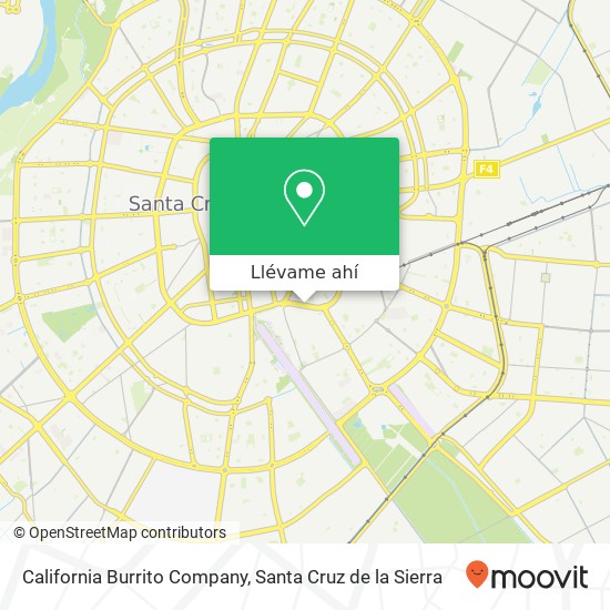 Mapa de California Burrito Company, Avenida El Trompillo UV-6, Santa Cruz de la Sierra