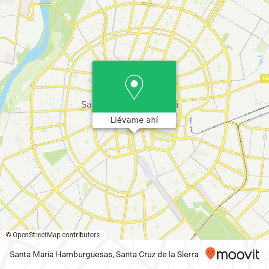 Mapa de Santa María Hamburguesas, Diego de Mendoza UV-7, Santa Cruz de la Sierra