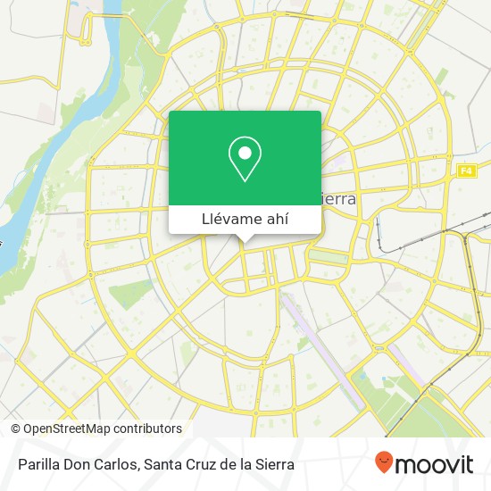 Mapa de Parilla Don Carlos, La Riva Santa Cruz de la Sierra, Santa Cruz de la Sierra