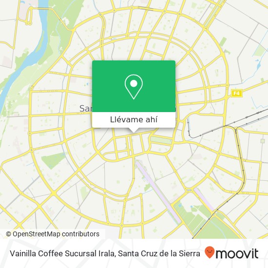 Mapa de Vainilla Coffee Sucursal Irala, 470 Avenida Irala Santa Cruz de la Sierra, Santa Cruz de la Sierra