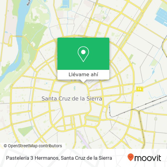 Mapa de Pastelería 3 Hermanos, Avenida Uruguay Santa Cruz de la Sierra, Santa Cruz de la Sierra