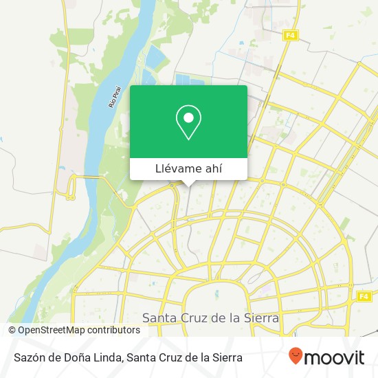 Mapa de Sazón de Doña Linda, P. Domingo Bendiera UV-60, Santa Cruz de la Sierra