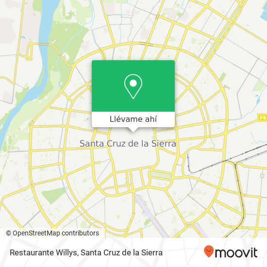 Mapa de Restaurante Willys, Murillo Santa Cruz de la Sierra, Santa Cruz de la Sierra