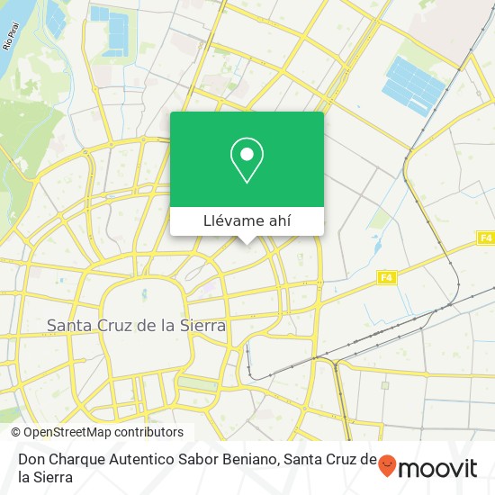 Mapa de Don Charque Autentico Sabor Beniano, Los Socoris UV-18, Santa Cruz de la Sierra