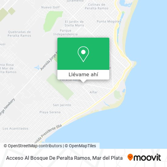 Mapa de Acceso Al Bosque De Peralta Ramos