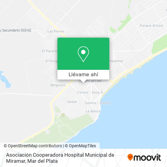 Mapa de Asociación Cooperadora Hospital Municipal de Miramar