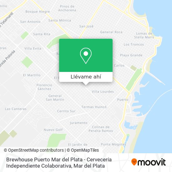 Mapa de Brewhouse Puerto Mar del Plata - Cervecería Independiente Colaborativa