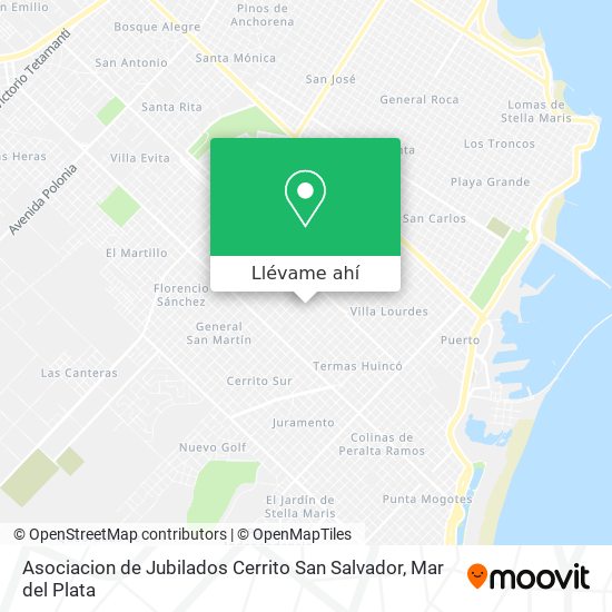 Mapa de Asociacion de Jubilados Cerrito San Salvador