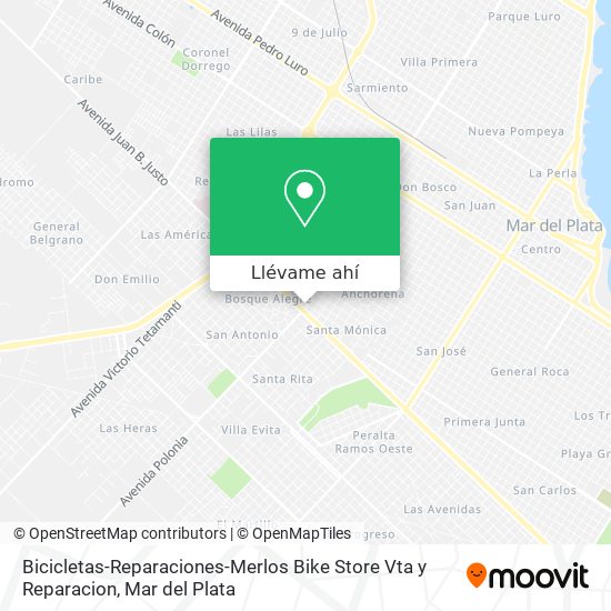 Mapa de Bicicletas-Reparaciones-Merlos Bike Store Vta y Reparacion