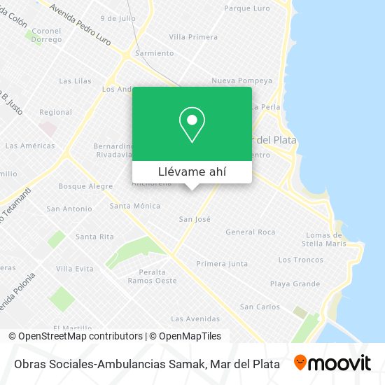 Mapa de Obras Sociales-Ambulancias Samak