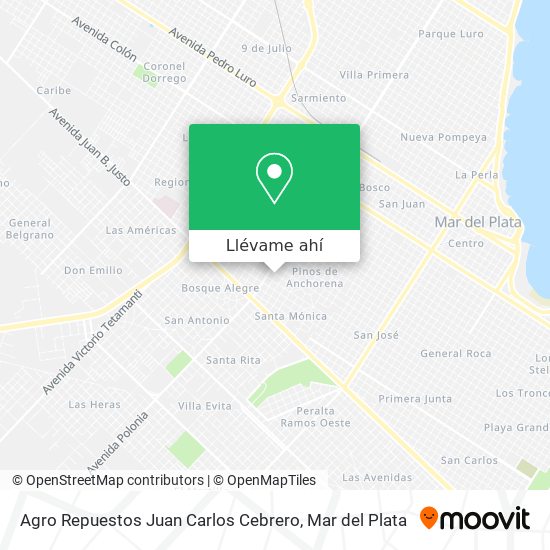 Mapa de Agro Repuestos Juan Carlos Cebrero