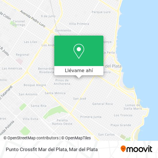 Mapa de Punto Crossfit Mar del Plata