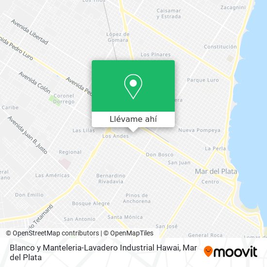Mapa de Blanco y Manteleria-Lavadero Industrial Hawai