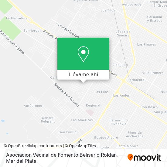 Mapa de Asociacion Vecinal de Fomento Belisario Roldan