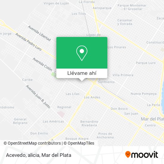 Mapa de Acevedo, alicia