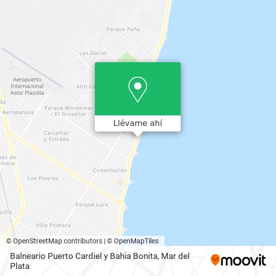 Mapa de Balneario Puerto Cardiel y Bahia Bonita