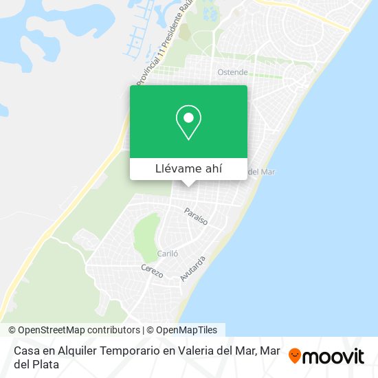 Mapa de Casa en Alquiler Temporario en Valeria del Mar