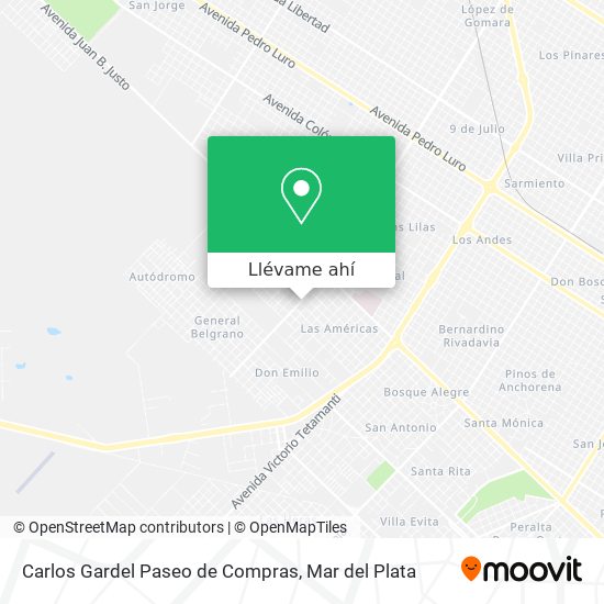 Mapa de Carlos Gardel Paseo de Compras