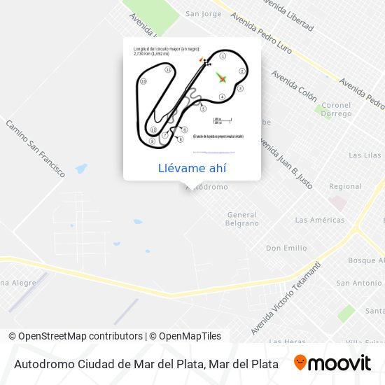 Mapa de Autodromo Ciudad de Mar del Plata