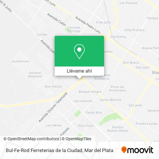 Mapa de Bul-Fe-Rod Ferreterias de la Ciudad