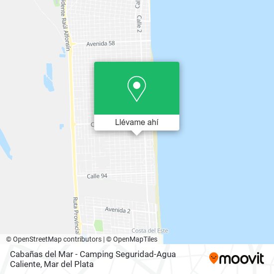 Mapa de Cabañas del Mar - Camping Seguridad-Agua Caliente