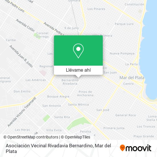 Mapa de Asociación Vecinal Rivadavia Bernardino