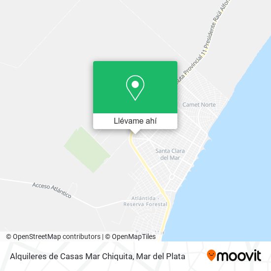 Mapa de Alquileres de Casas Mar Chiquita
