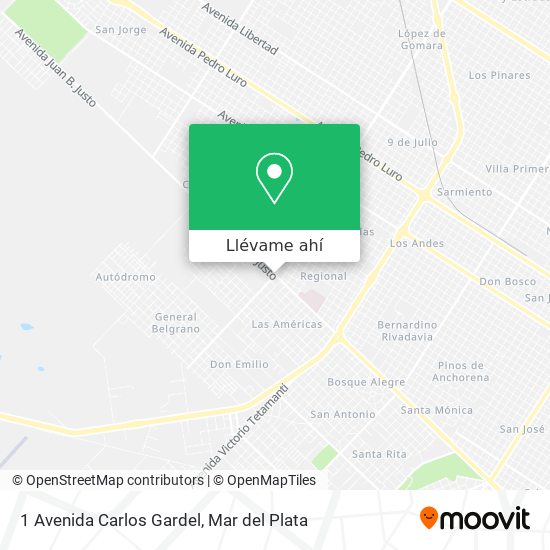 Mapa de 1 Avenida Carlos Gardel