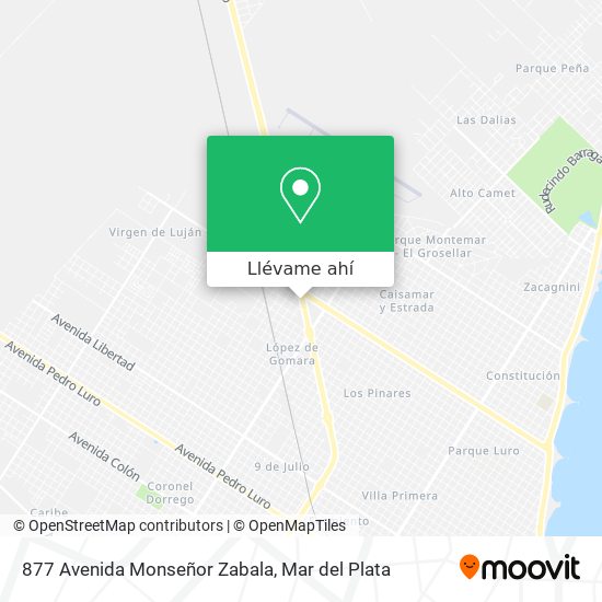 Mapa de 877 Avenida Monseñor Zabala