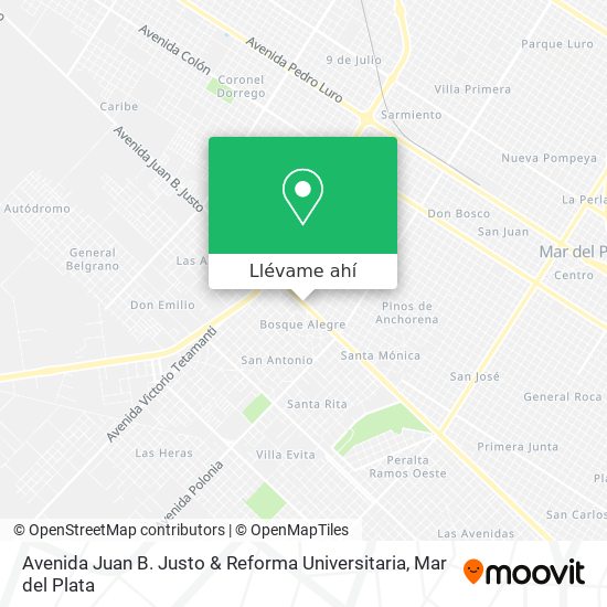 Mapa de Avenida Juan B. Justo & Reforma Universitaria