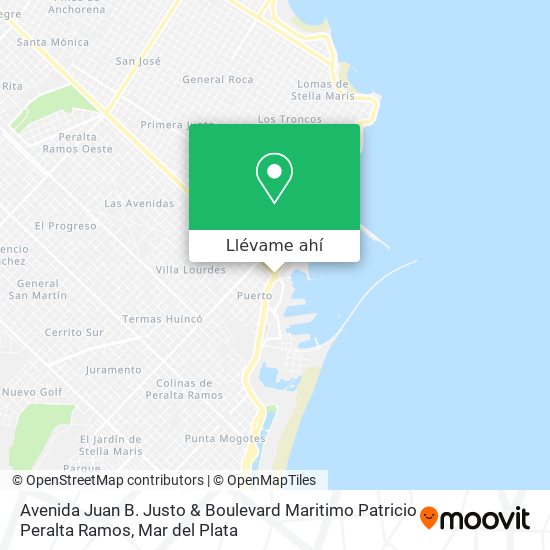 Mapa de Avenida Juan B. Justo & Boulevard Maritimo Patricio Peralta Ramos
