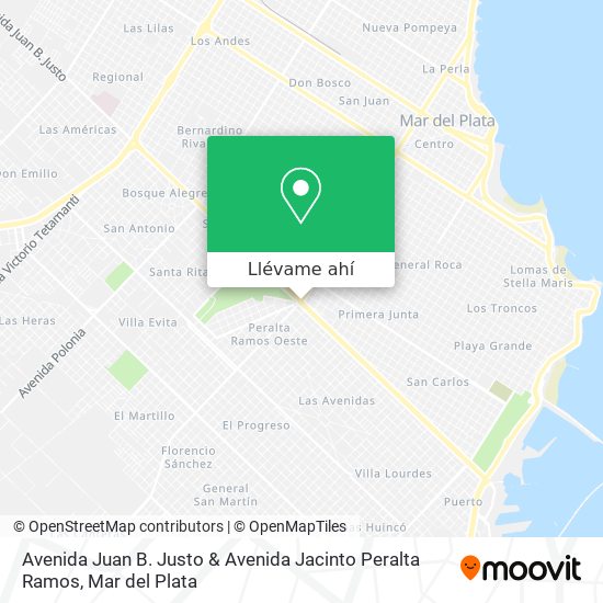 Mapa de Avenida Juan B. Justo & Avenida Jacinto Peralta Ramos