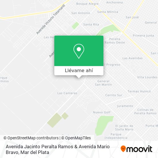 Mapa de Avenida Jacinto Peralta Ramos & Avenida Mario Bravo