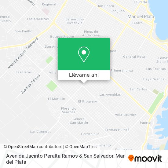Mapa de Avenida Jacinto Peralta Ramos & San Salvador