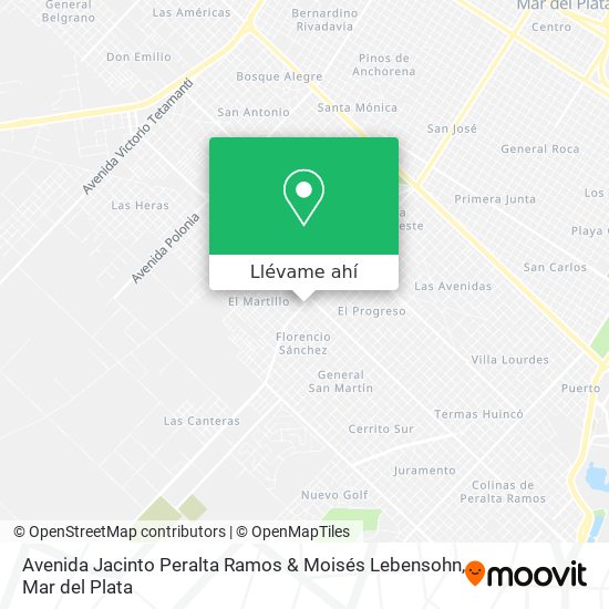 Mapa de Avenida Jacinto Peralta Ramos & Moisés Lebensohn