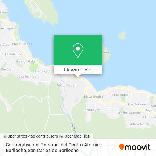 Mapa de Cooperativa del Personal del Centro Atómico Bariloche