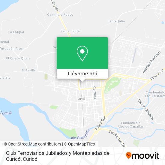 Mapa de Club Ferroviarios Jubilados y Montepiadas de Curicó
