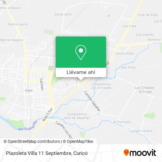 Mapa de Plazoleta Villa 11 Septiembre